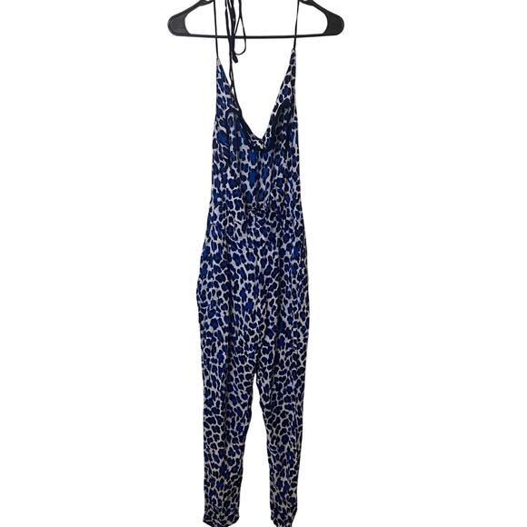 Karina Grimaldi Animal Print Halter Open Back Jumpsuit Maximalism - Picture 6 of 11